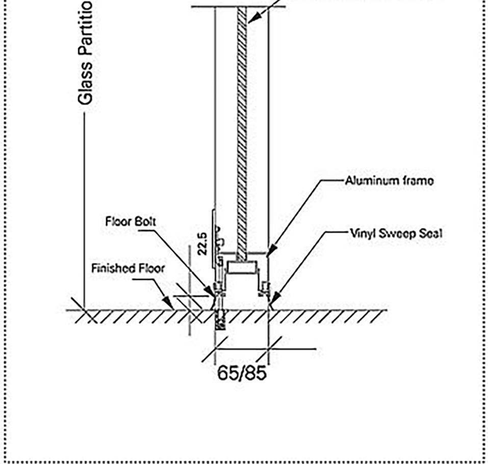 Type 80 Aluminum framed glass partition